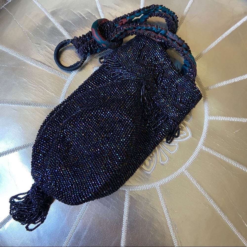 Vintage 1920s Flapper Hand Beaded Pouch Purse - Picture 2 of 11